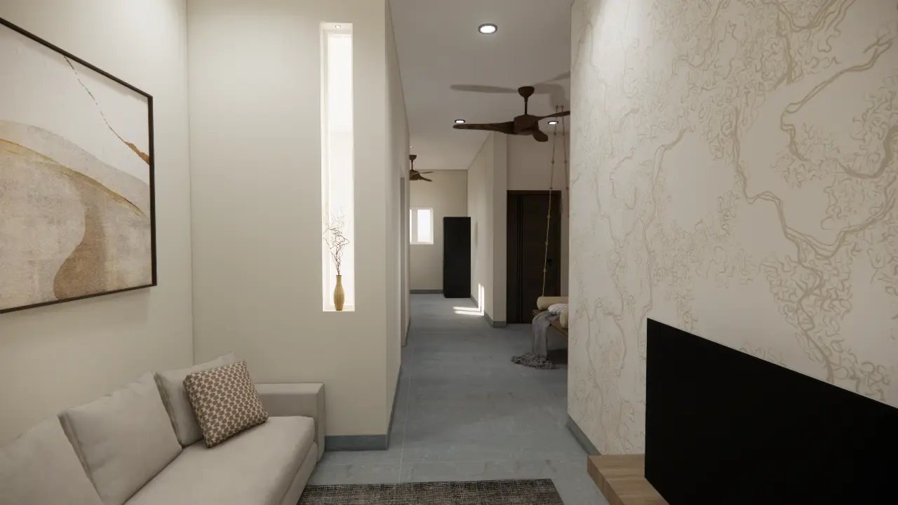 Wooden staircase detail